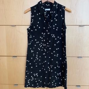 Sleeveless silk print dress